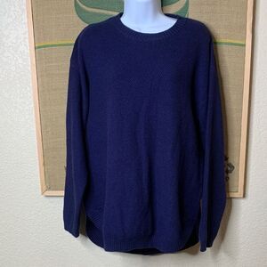 MEROKEETY, ladies, Large  Navy Blue Sweater